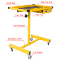 Adjustable Work Table With Drawer Yellow Metal