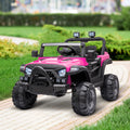 12V Electric Motorized Off Road Vehicle, 2.4G Remote Control Kids Ride On Car, Head Rear Lights, Music, Rear Spring Suspension,Rose Red Rose Polypropylene