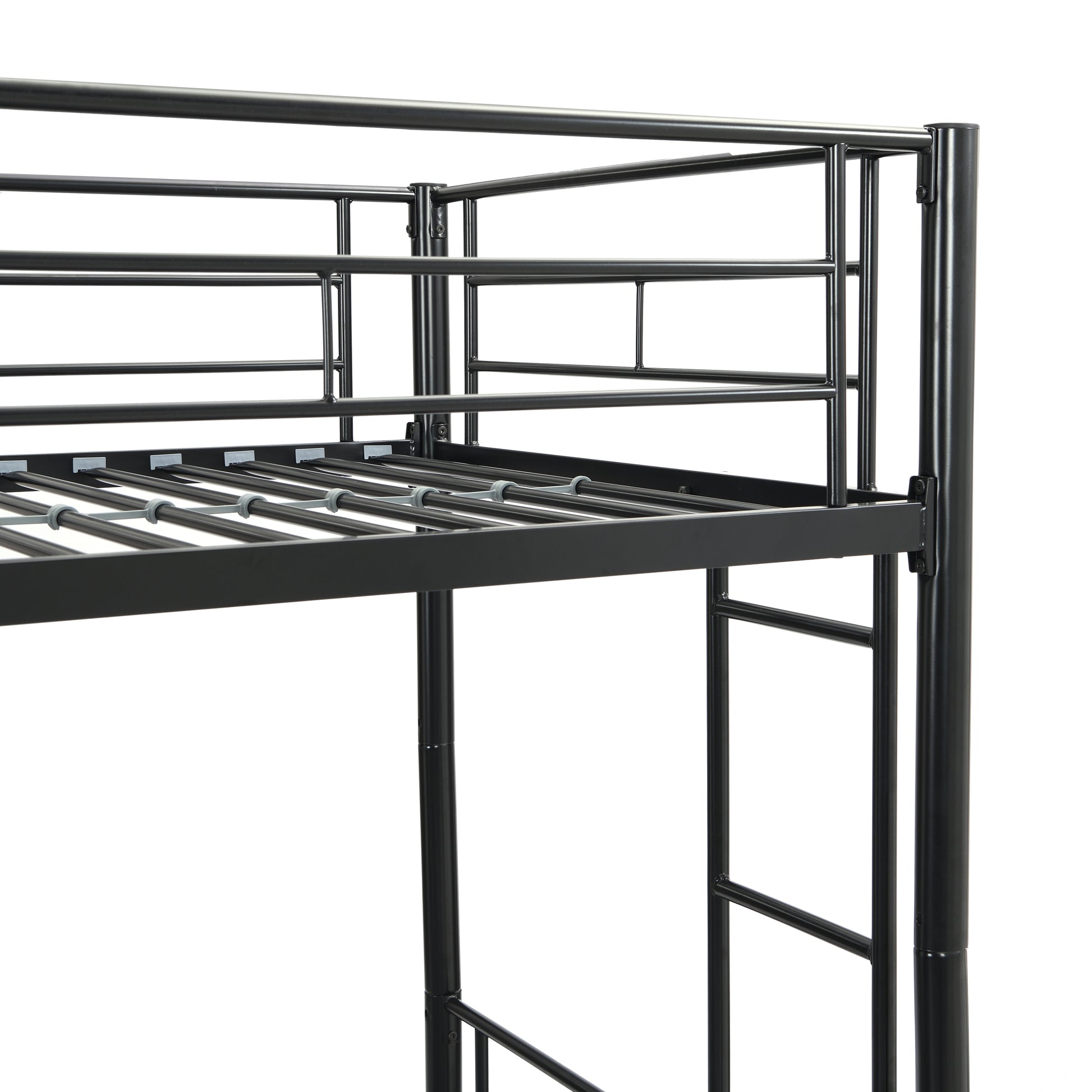 Metal Bunk Bed With Trundle Black Black Metal