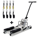Hydraulic Motorcycle Lift Jack, 1500 Lbs Capacity Atv Scissor Lift Jack, Portable Motorcycle Lift Table With 4 Wheels, Hydraulic Foot Operated Hoist Stand With 2Xtie Down Gray Gray Steel
