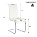 Modern Simple Rectangular Glass Dining Table, Solid Tempered Glass Tabletop, Electroplated Table Legs, White Pu Dining Chair Set, Suitable For Restaurant Kitchen Use Set Of 5 Upholstered Chair Glass White Pu Seats 4 Metal Rectangular Dining Table With