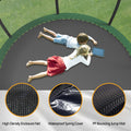 15Ft Trampoline With Basketball Hoop Recreational Trampolines With Ladder ,Shoe Bag And Galvanized Anti Rust Coating Army Green Steel