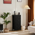 Drawers Dresser Chest Of Drawers,Metal Frame And Wood Top,4Bc,Black Black Wood