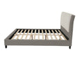 Eastern King Bed In White & Grey White Gray Leather