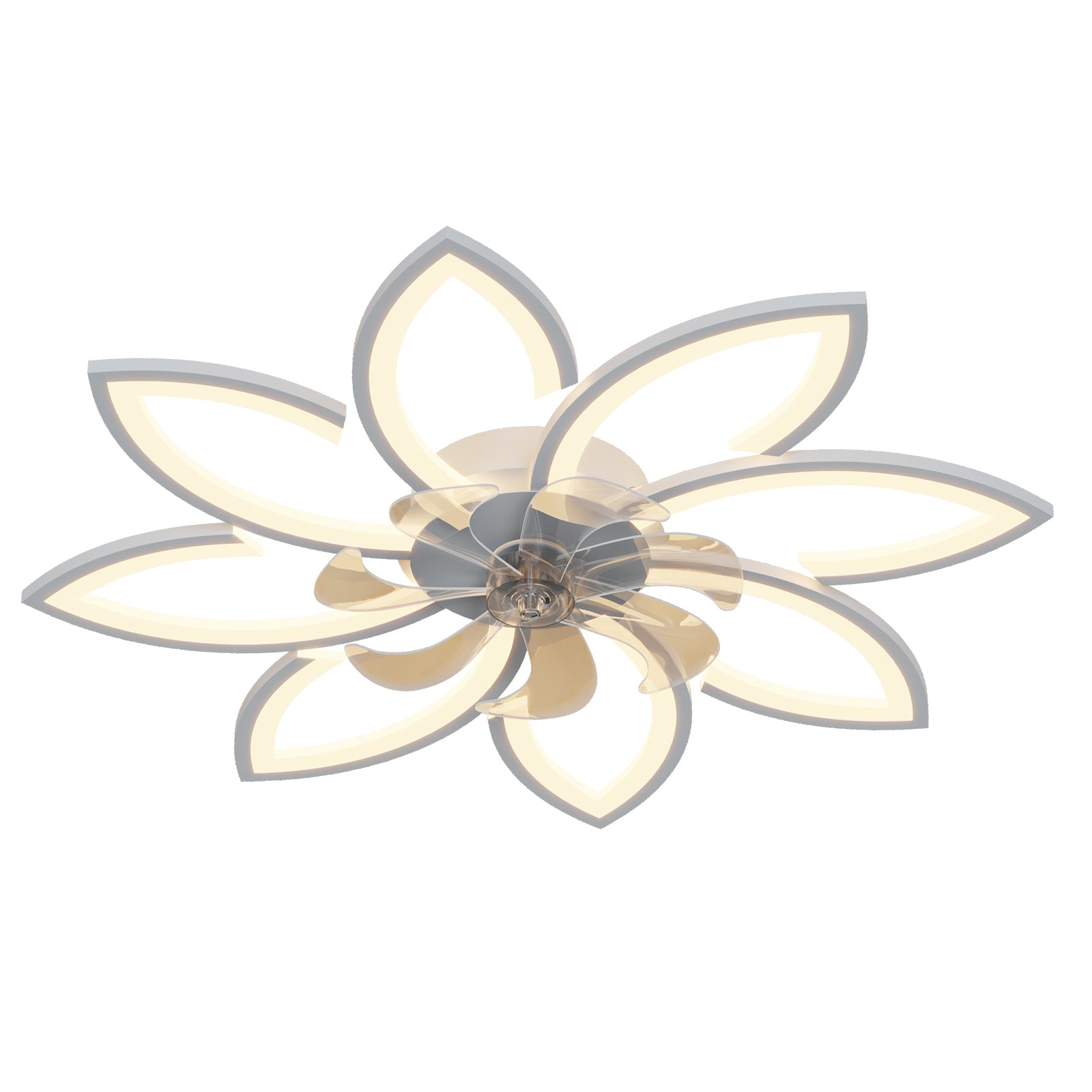 35.4In Ceiling Fan With Lights, Remote Control 3 Color Temperatures,6 Gear Wind Speed Fan Light White Modern Acrylic