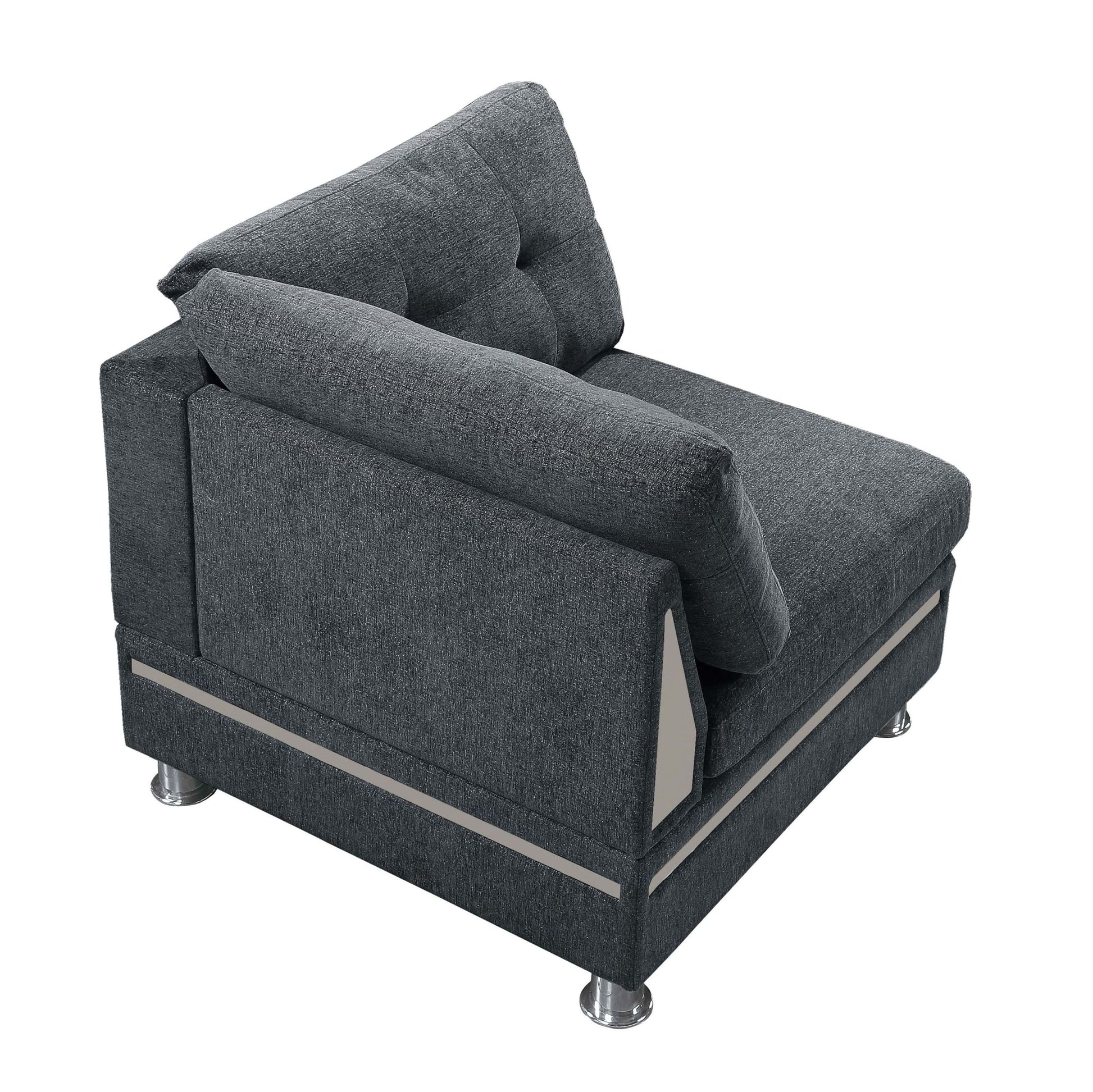 Corner Sofa In Charcoal Gray Fabric