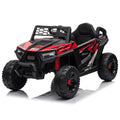 12V Kids Ride On Mini Utv, Electric Car With Front Led Lights And Horn, Single Seat With A Safety Belt, Forward Reverse Function Black Red Polypropylene