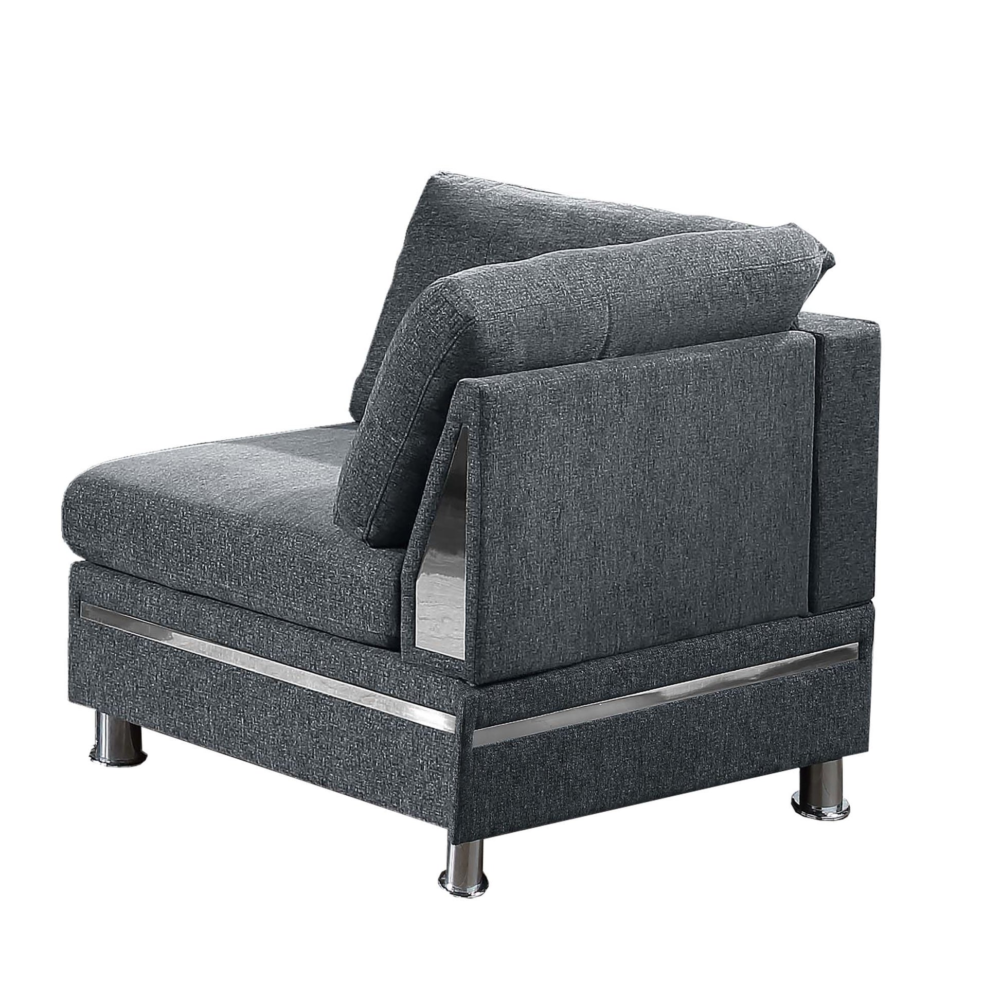 Corner Sofa In Charcoal Gray Fabric