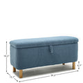 Basics Upholstered Storage Ottoman And Entryway Bench Blue Blue Boucle