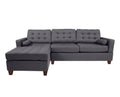 2 Pcs Sec Sofa In Slate Black Dark Gray Fabric