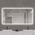 40X32 Inch Led Bathroom Mirror Vanity Mirrors With Front Lights Wall Mounted Anti Fog Frameless Make Up Mirror With Light 5 Mm Copper Free Silver Mirror Horizontal Or Vertical Silver Glass