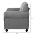 1 Seater Sofa. Grey Foam Fabric