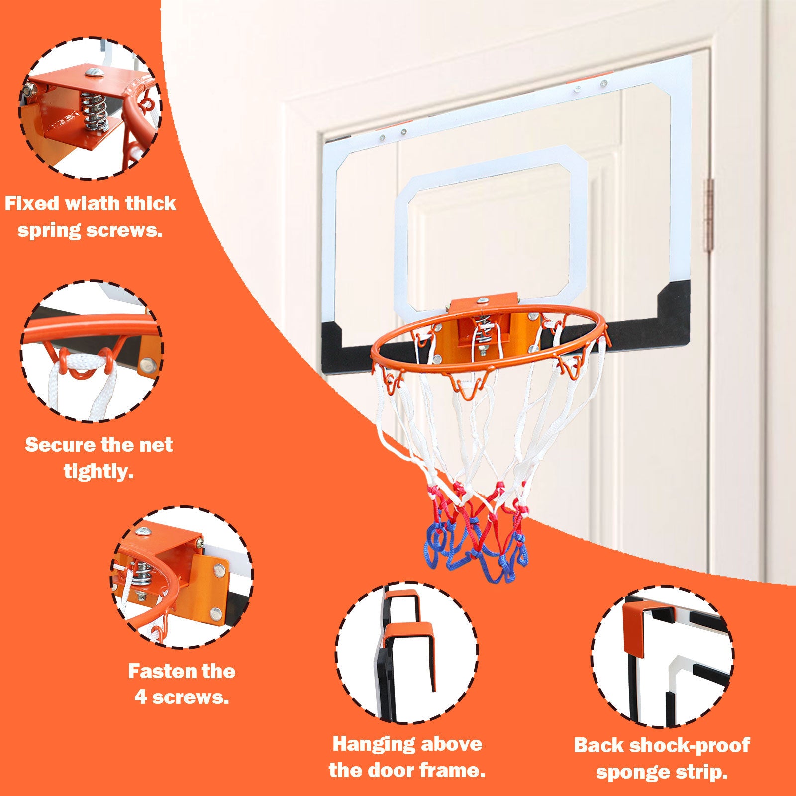 Mini Basketball Hoop 02 Orange Iron