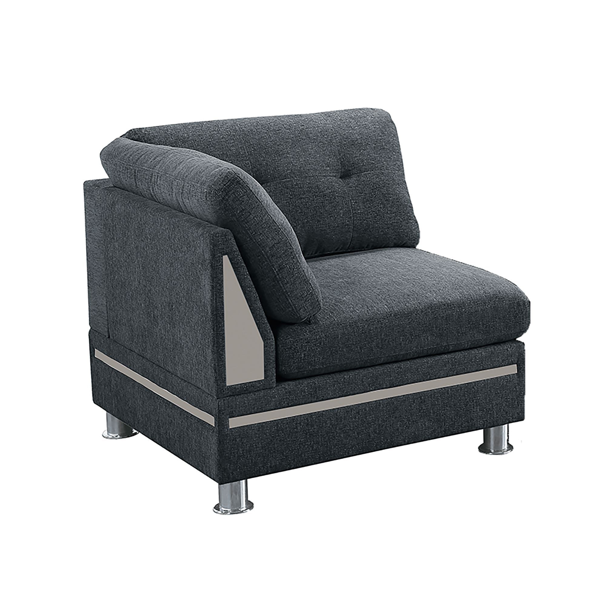 Corner Sofa In Charcoal Gray Fabric