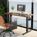 Electric Height Adjustable Standing Desk,Sit To Stand Ergonomic Computer Desk,Brown,48'' X 24