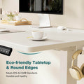 Electric Height Adjustable Standing Desk,Sit To Stand Ergonomic Computer Desk,White,63'' X 24