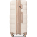 Luggage Sets Model Expandable Abs Hardshell 3Pcs Clearance Luggage Hardside Lightweight Durable Suitcase Sets Spinner Wheels Suitcase With Tsa Lock 20''24''28'' Ivory And Golden Ivory Gold Abs