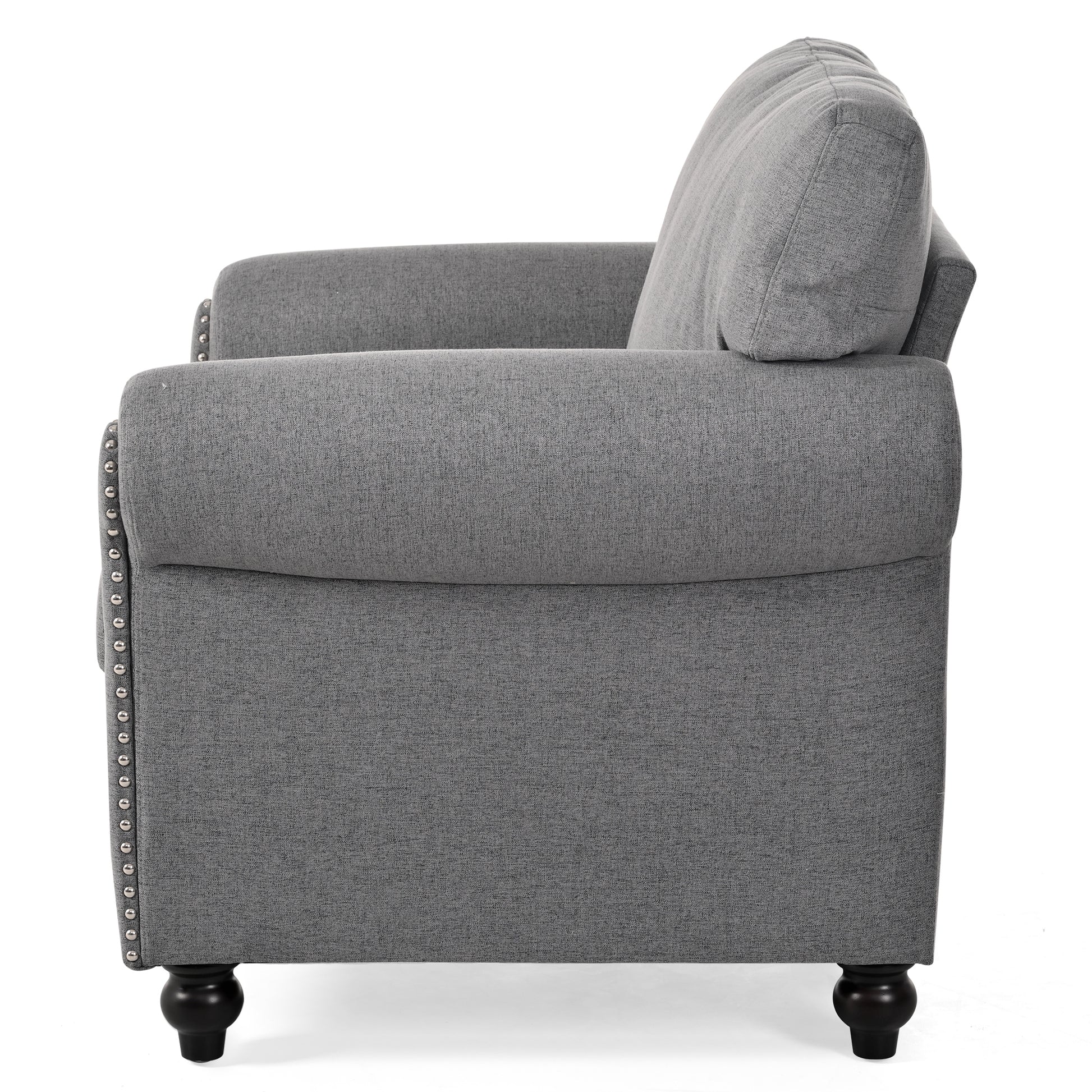 1 Seater Sofa. Grey Foam Fabric