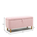 Basics Upholstered Storage Ottoman And Entryway Bench Pink Pink Boucle