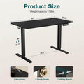 Electric Height Adjustable Standing Desk,Sit To Stand Ergonomic Computer Desk,Black,63'' X 24