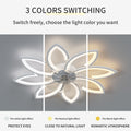 35.4In Ceiling Fan With Lights, Remote Control 3 Color Temperatures,6 Gear Wind Speed Fan Light White Modern Acrylic