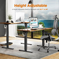 Electric Height Adjustable Standing Desk,Sit To Stand Ergonomic Computer Desk,Brown,48'' X 24