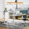 Electric Height Adjustable Standing Desk,Sit To Stand Ergonomic Computer Desk,White,40'' X 24