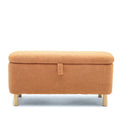 Basics Upholstered Storage Ottoman And Entryway Bench Orange Orange Boucle