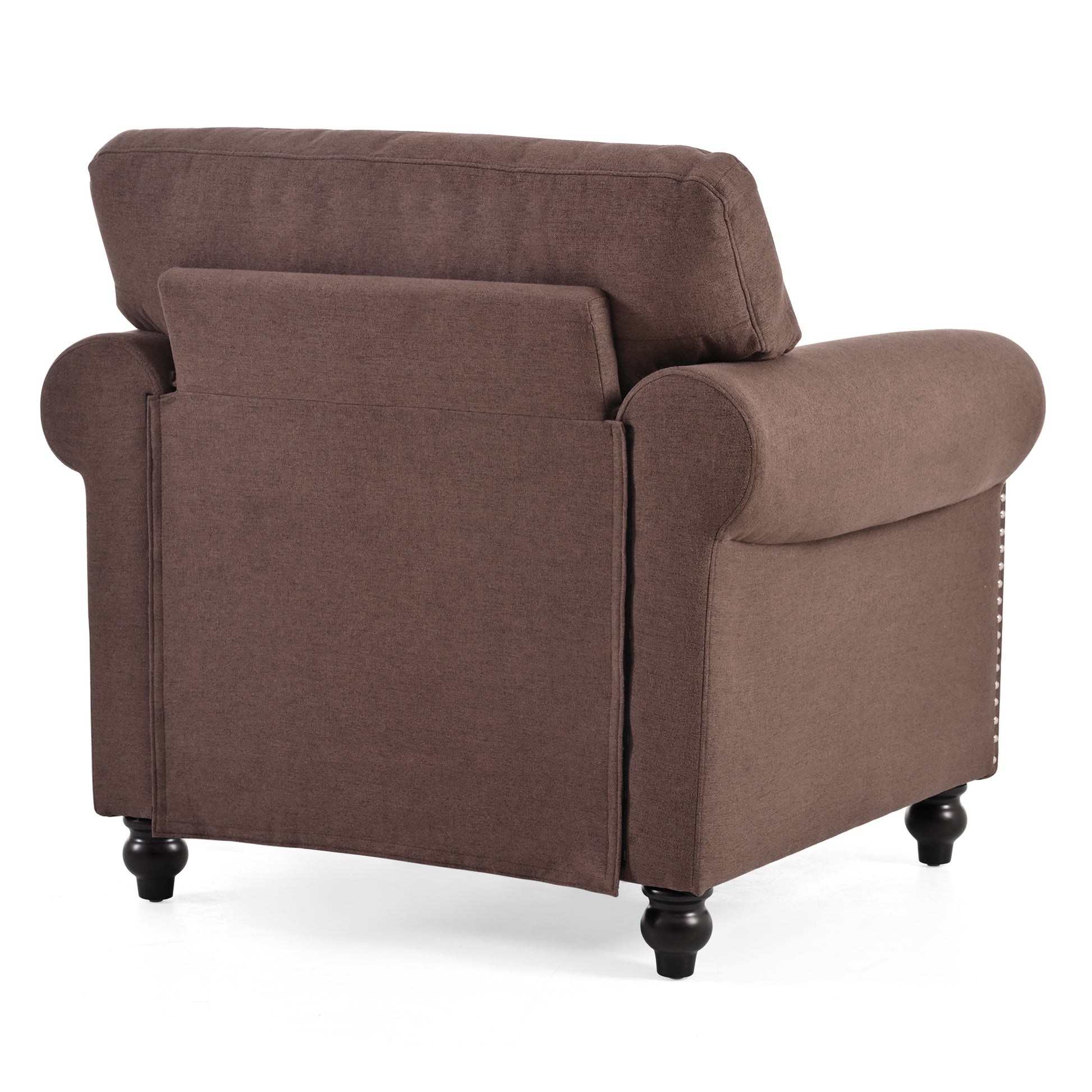 1 Seater Sofa. Brown Foam Fabric