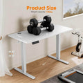 Electric Height Adjustable Standing Desk,Sit To Stand Ergonomic Computer Desk,White,55'' X 24