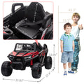 12V Kids Ride On Mini Utv, Electric Car With Front Led Lights And Horn, Single Seat With A Safety Belt, Forward Reverse Function Black Red Polypropylene