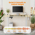 Electric Height Adjustable Standing Desk,Sit To Stand Ergonomic Computer Desk,Yellow,55'' X 24