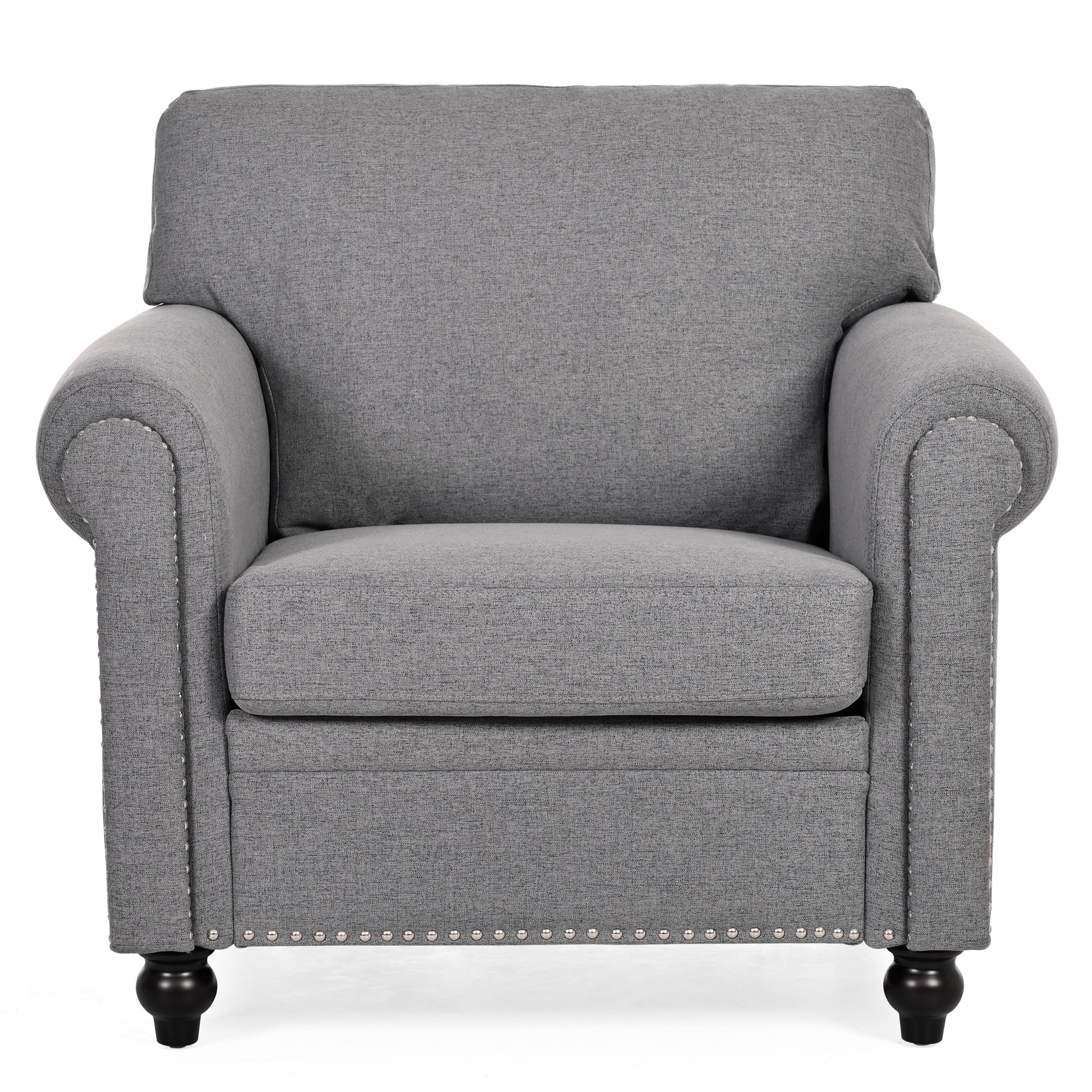 1 Seater Sofa. Grey Foam Fabric