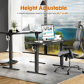 Electric Height Adjustable Standing Desk,Sit To Stand Ergonomic Computer Desk,Black,55'' X 24