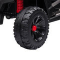 12V Kids Ride On Mini Utv, Electric Car With Front Led Lights And Horn, Single Seat With A Safety Belt, Forward Reverse Function Black Red Polypropylene