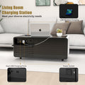 Modern Smart Coffee Table With Built In Fridge, Outlet Protection,Wireless Charging, Mechanical Temperature Control, Power Socket, Usb Interface And Ice Water Interface, White White Built In Outlets Or Usb Primary Living Space Luxury,Modern Freestanding