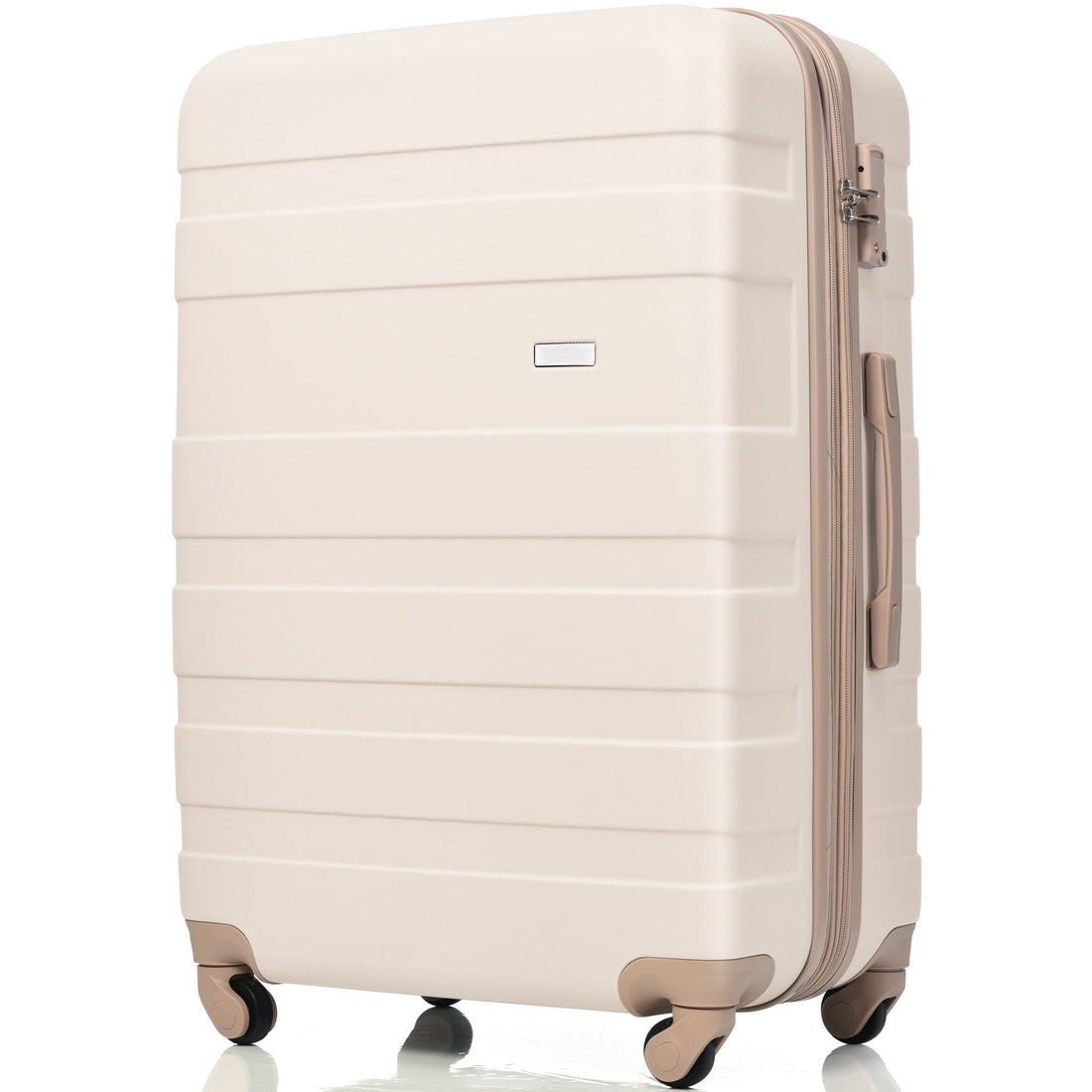 Luggage Sets Model Expandable Abs Hardshell 3Pcs Clearance Luggage Hardside Lightweight Durable Suitcase Sets Spinner Wheels Suitcase With Tsa Lock 20''24''28'' Ivory And Golden Ivory Gold Abs