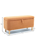 Basics Upholstered Storage Ottoman And Entryway Bench Orange Orange Boucle