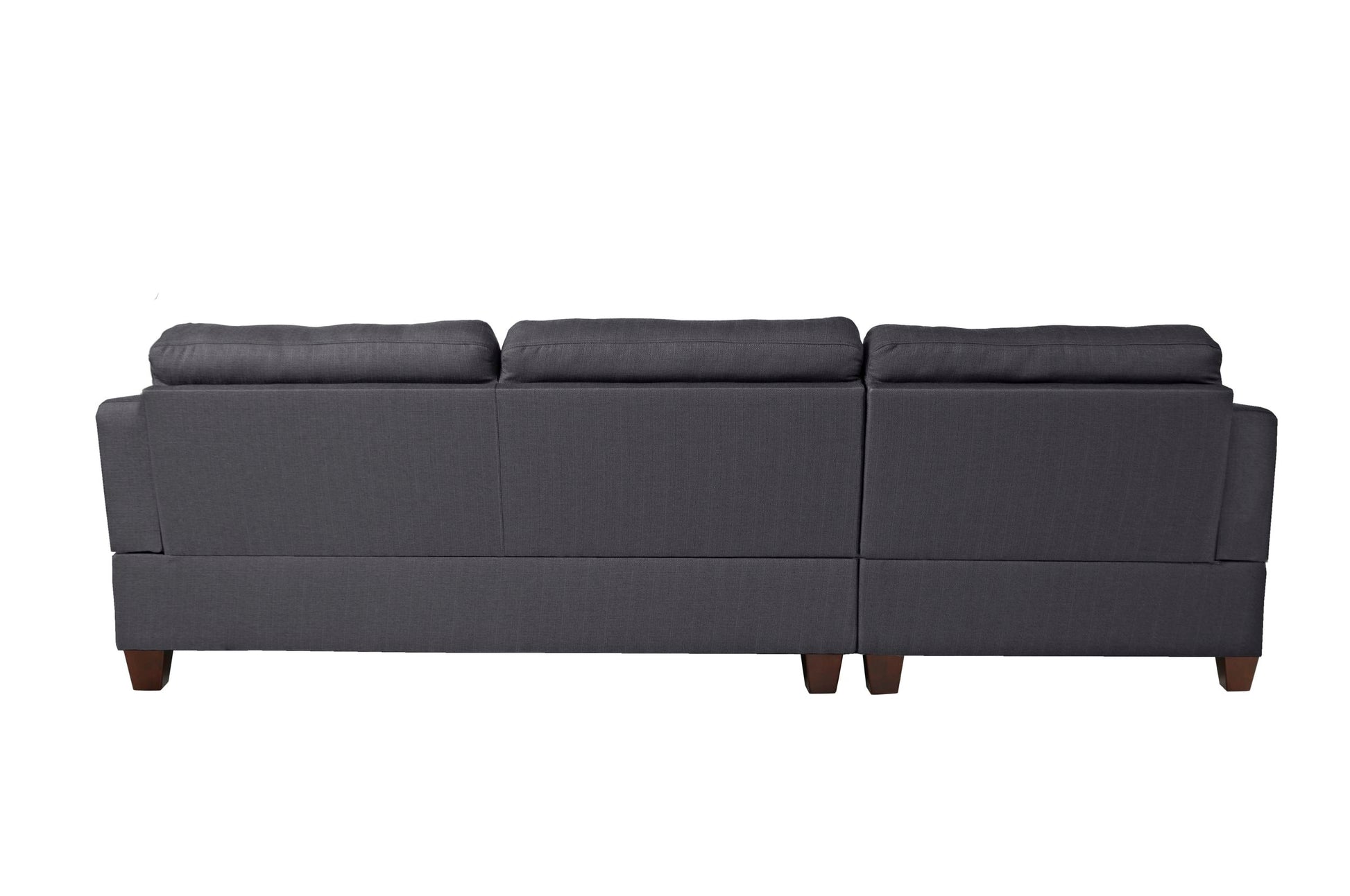 2 Pcs Sec Sofa In Slate Black Dark Gray Fabric