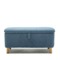 Basics Upholstered Storage Ottoman And Entryway Bench Blue Blue Boucle