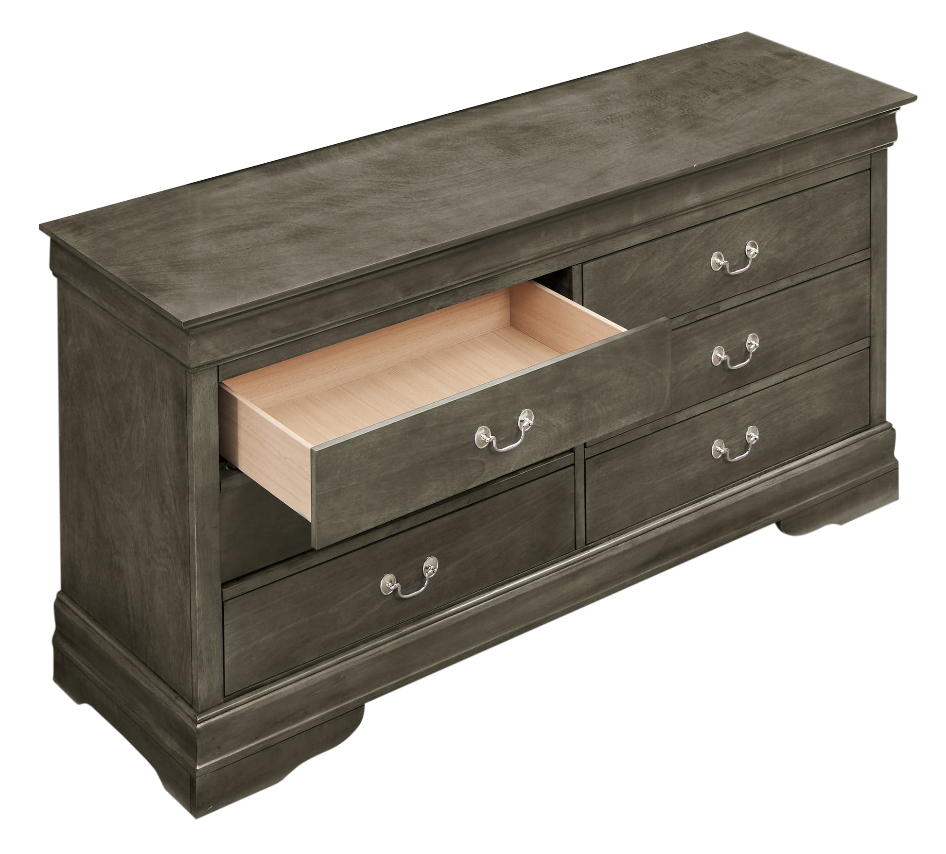 Louisphillipe G02105 D Dressergray Gray 5 Drawers & Above Partice Board Mdf Pine Wood