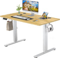 Electric Height Adjustable Standing Desk,Sit To Stand Ergonomic Computer Desk,Yellow,48'' X 24