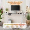 Electric Height Adjustable Standing Desk,Sit To Stand Ergonomic Computer Desk,White,55'' X 24