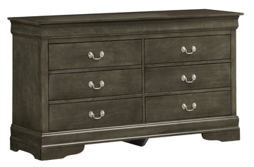 Louisphillipe G02105 D Dressergray Gray 5 Drawers & Above Partice Board Mdf Pine Wood