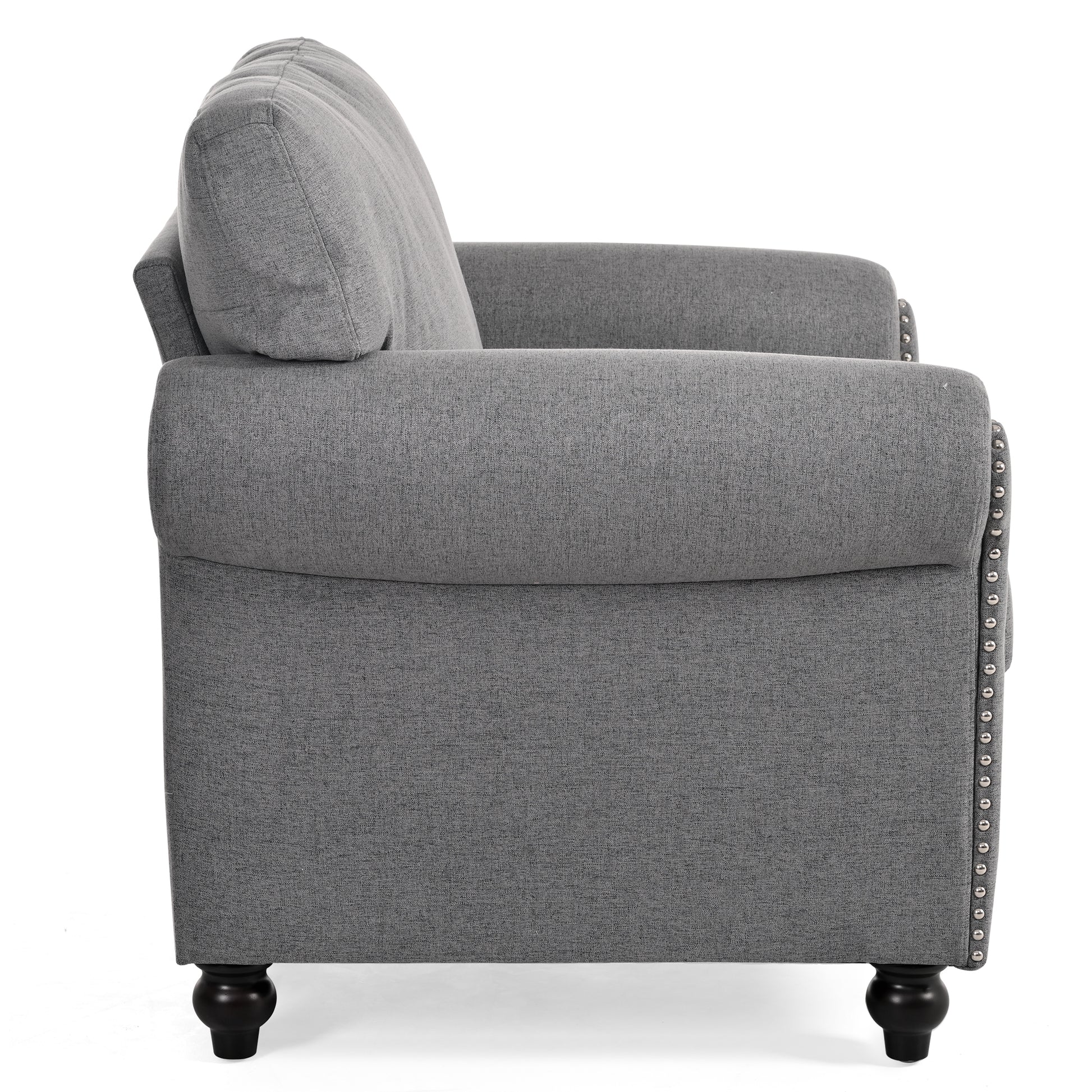 1 Seater Sofa. Grey Foam Fabric