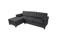 2 Pcs Sec Sofa In Slate Black Dark Gray Fabric