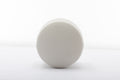 006 Soft Velvet Round Ottoman Footrest Stool,Ivory Ivory Modern Footstool Foam Velvet