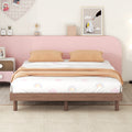 Modern Design Full Floating Platform Bed Frame For Walnut Color Walnut Particle Board