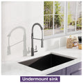 27Inch Gunmetal Black Undermount 18 Guage Stainless Steel Kitchen Sink With Black Spring Neck Faucet Gunmetal Black Stainless Steel