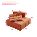 Modular Sectional Single Sofa,Armless Chair With Removable Back Cushion 33.1